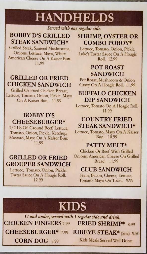 Luke's Pub & Steakhouse Menu 2