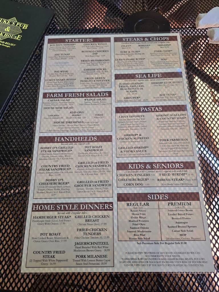Luke's Pub & Steakhouse Menu 5