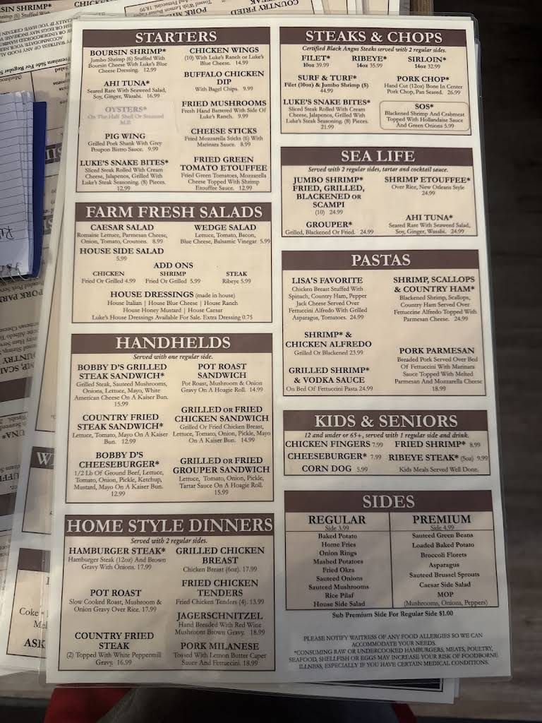 Luke's Pub & Steakhouse Menu 6